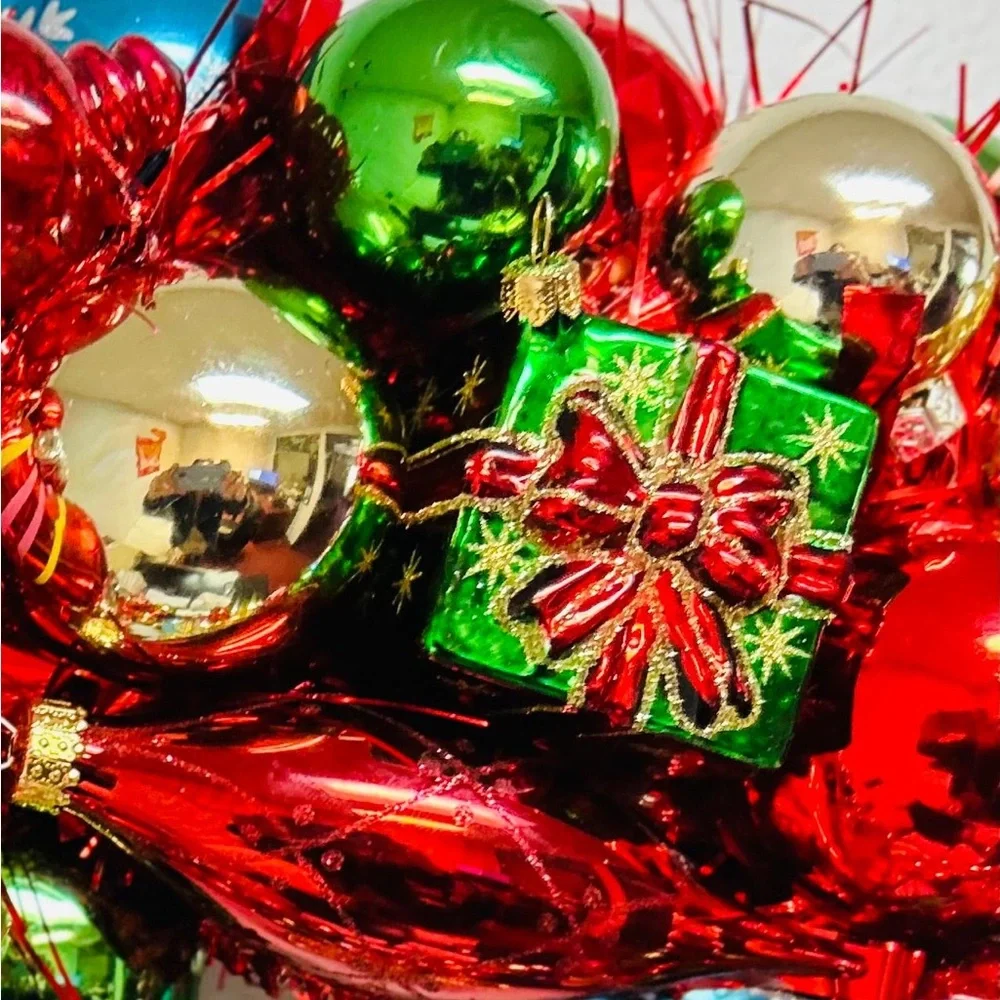 Festive Holiday Ornament Wreath - Multicolor